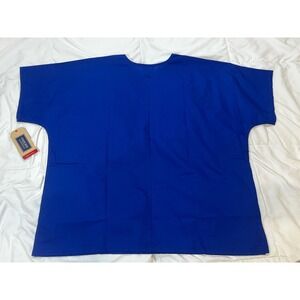 New Cherokee Workwear Traditional Royal Blue V Neck Scrub Top Womens Size 2XL